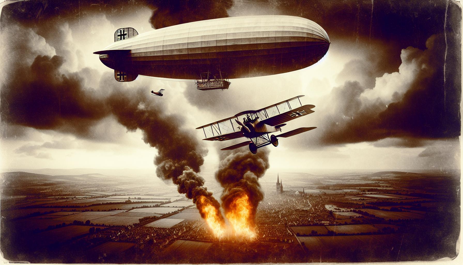 First Zeppelin Shot Down by Aircraft